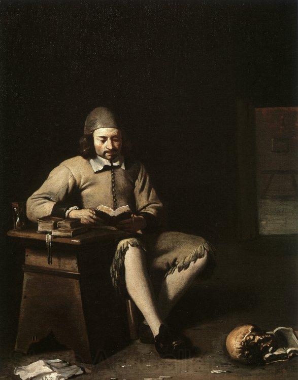 Michael Sweerts Penitent Reading in a Room Norge oil painting art